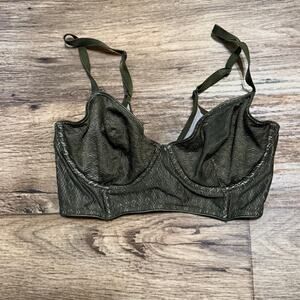 Victoria's Secret Olive Green Lace Demi Bra